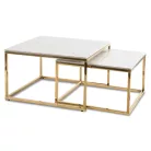 TENOR Kerámia Asztal Garnitúra Fehér Márvány/Arany