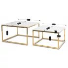 TENOR Kerámia Asztal Garnitúra Fehér Márvány/Arany