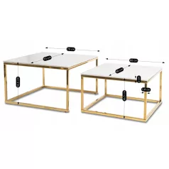 TENOR Kerámia Asztal Garnitúra Fehér Márvány/Arany