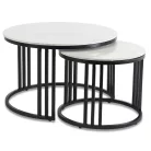 JERRY Kerámia Asztal Garnitúra Fehér Márvány/Fekete