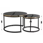 ARON Fekete Márvány/Arany Asztal Garnitúra