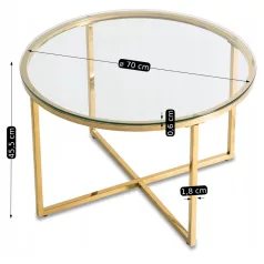 FLIP Üvegasztal Átlátszó/Arany