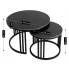 JERRY Kerámia Asztal Garnitúra Fekete Márvány/Fekete