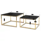 TENOR Kerámia Asztal Garnitúra Fekete Márvány/Arany