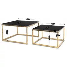 TENOR Kerámia Asztal Garnitúra Fekete Márvány/Arany