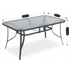 NEBRASKA fekete kerti bútor szett