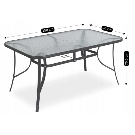 NEBRASKA fekete kerti bútor szett