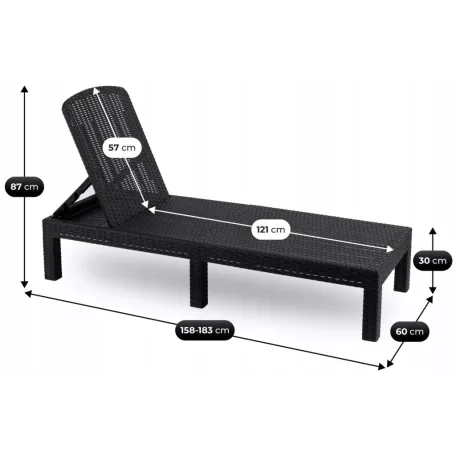 ARIZONA Kerti Szék Fekete Technorattan