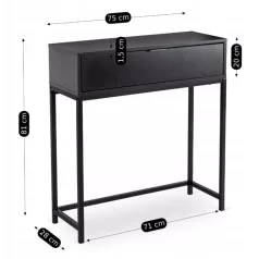 PETRA Fekete Fésülködőasztal