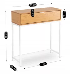 PETRA Fésülködőasztal Tölgy/Fehér