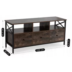 ZONE TV szekrény 120 cm Fiókokkal, Rusztikus Tölgyfa