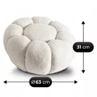 PETTIT Forgószék krémszínű buklé puffal