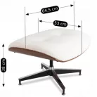 PALERMO Lounge Fotel Lábtartóval, Fehér Boucle