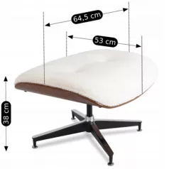 PALERMO Lounge Fotel Lábtartóval, Fehér Boucle