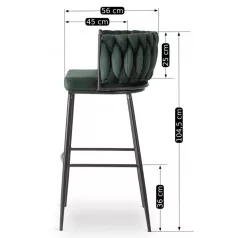 FLORES zöld bársony szék