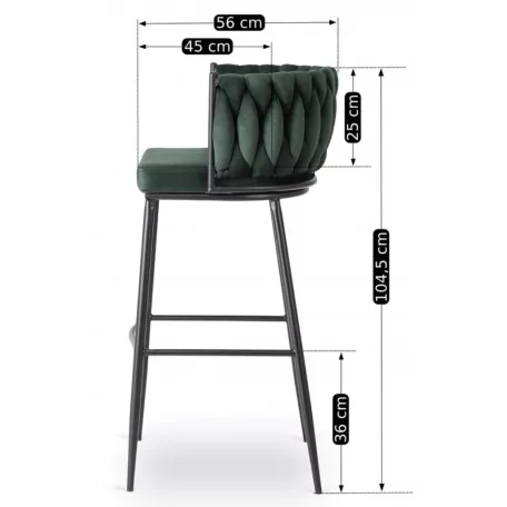 FLORES zöld bársony szék