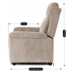 SPENCER bézs kordbársony dönthető fotel