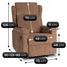 SEBASTIAN Barna kordbársony dönthető masszázsfotel