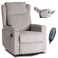 SEBASTIAN dönthető masszázsfotel, kordbársony szürke