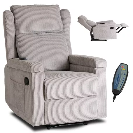 SEBASTIAN dönthető masszázsfotel, kordbársony szürke