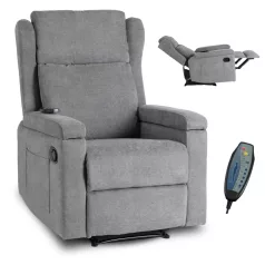 SEBASTIAN dönthető masszázsfotel szürke szövetből