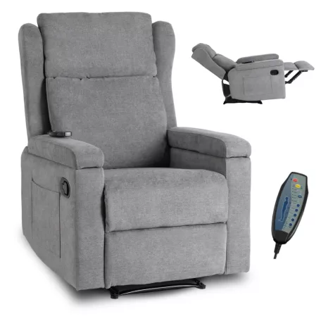 SEBASTIAN dönthető masszázsfotel szürke szövetből