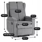 SEBASTIAN dönthető masszázsfotel szürke szövetből