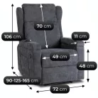 SEBASTIAN dönthető masszázsfotel sötétszürke szövettel