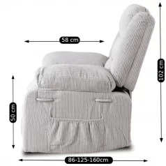 ARTURO szürke kordbársony dönthető fotel