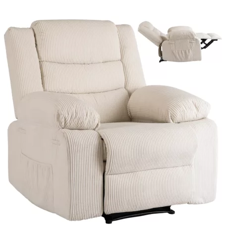 ARTURO bézs kordbársony dönthető fotel