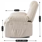 ARTURO bézs kordbársony dönthető fotel