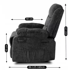 ARTURO fekete bársony dönthető fotel