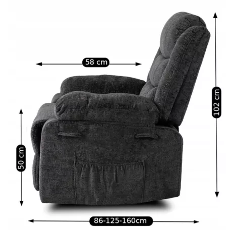 ARTURO fekete bársony dönthető fotel