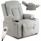 BOX dönthető masszázsfotel, szürke kordbársony