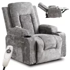 BOX dönthető masszázsfotel szürke bársonyból