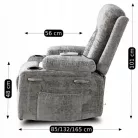 BOX dönthető masszázsfotel szürke bársonyból