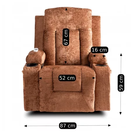 BOX Barna Bársony Dönthető Masszázsfotel