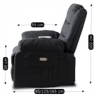 JASPER Elektromos Dönthető Masszázsfotel, Fekete, Ökobőr