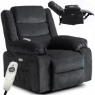 JASPER Elektromos Dönthető Masszázsfotel Fekete