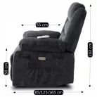 JASPER Elektromos Dönthető Masszázsfotel Fekete