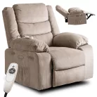 JASPER Elektromos Dönthető Masszázsfotel Bézs