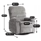 BRUCE Dönthető Masszázsfotel Ringató Funkcióval, Szürke Bársony