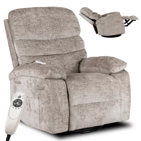 BRUCE Dönthető Masszázsfotel Ringató Funkcióval, Bézs Bársony