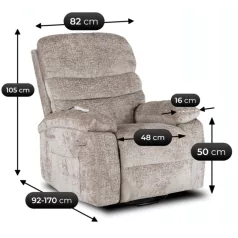   BRUCE Dönthető Masszázsfotel Ringató Funkcióval, Bézs Bársony