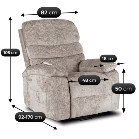 BRUCE Dönthető Masszázsfotel Ringató Funkcióval, Bézs Bársony