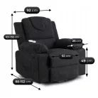 FENIX Elektromos Dönthető Masszázsfotel Felállási Funkcióval, Fekete