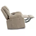 FENIX Elektromos Dönthető Masszázsfotel Felállási Funkcióval, Bézs Kordbársony