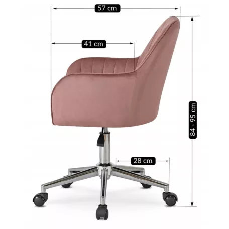 TOM Rózsaszín Bársony Forgószék