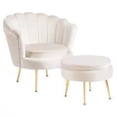 GRAND Fotel Lábtartóval, Krém Bársony