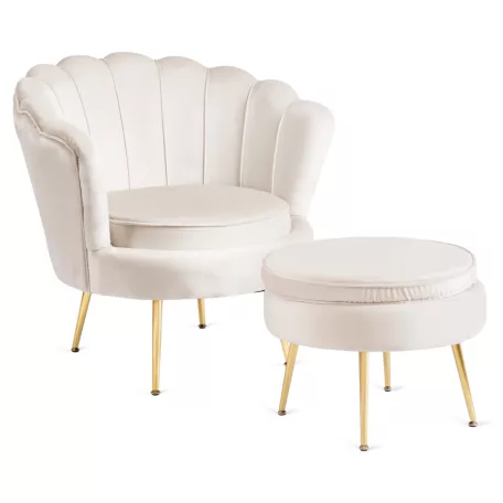 GRAND Fotel Lábtartóval, Krém Bársony